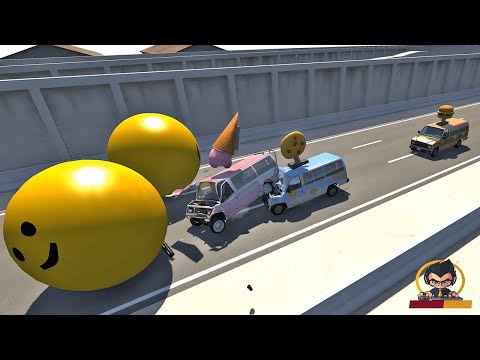 Crushing Cars with Giant Balls - BeamNG Drive