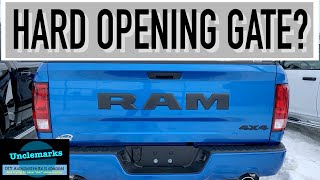How to adjust hard to open tailgate on Ram pickup (EP 184) 2009 - 2019
