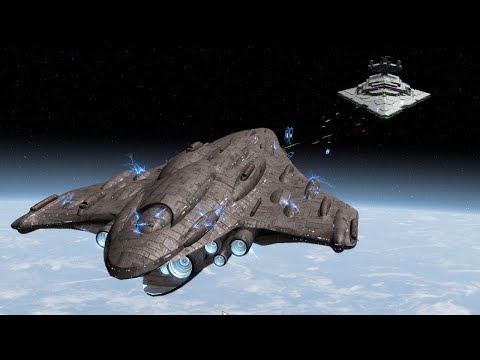 Imperial Star Destroyer vs MC80 Star Cruiser - Star Wars: Empire At War Remake NPC Battle