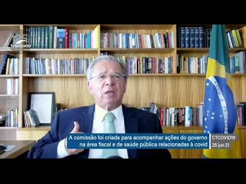 Paulo Guedes, ministro da Economia, participa de reunião da Comissão da Covid-19