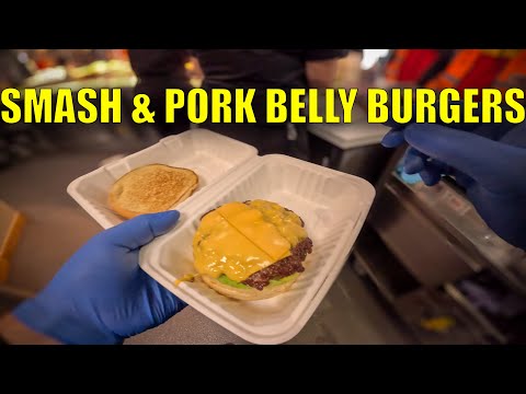 Burger Bar: Smash Burgers + Thai Inspired Pork Belly Burgers 👌😊👍