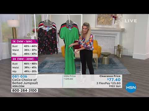 CeCe Ditsy Floral Belted Jumpsuit