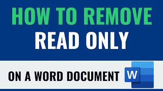 How to Remove Read Only on a Word Document