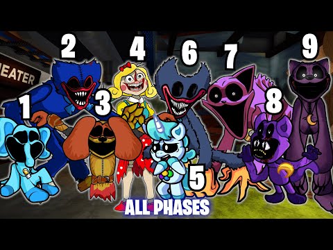 Poppy Playtime Chapter 3 ALL PHASES Compilation - Friday Night Funkin'