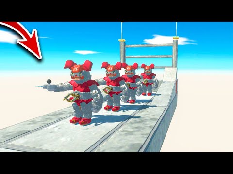 FNAF  -DEATH RUN.  Five Nights at Freddy’s Security Breach vs Animal Revolt Battle Simulator.