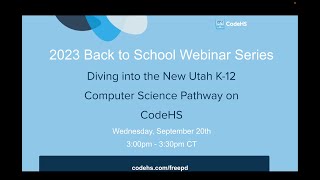 Diving into the New Utah K-12 Computer Science Pathway on CodeHS thumbnail
