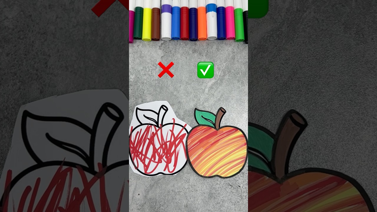 Wrong vs Right Coloring Technique 🍎✨
