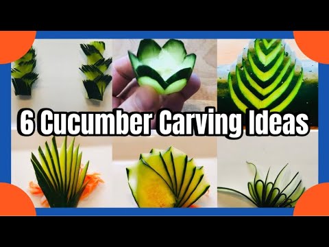 6 Easy Cucumber Carving Ideas | Beautiful Garnish Decoration Tips”