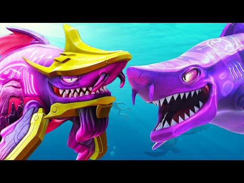 Hungry Shark World - Abyssal Shark vs Dark Magic Shark - All Shark Unlocked Walkthrough