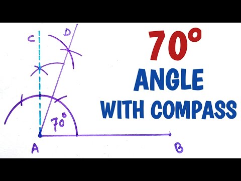 How to construct 70 degree angle with compass....