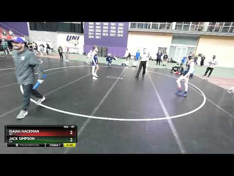 97 Lbs Cons. Round 4 - Isaiah Hackman, ND Vs Jack Simpson, CO 7610