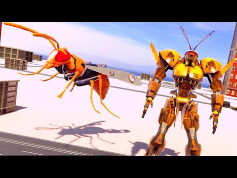 New Wasp Robot Car Robot Transforming City Rescue Mission Android Gameplay By Games Zone