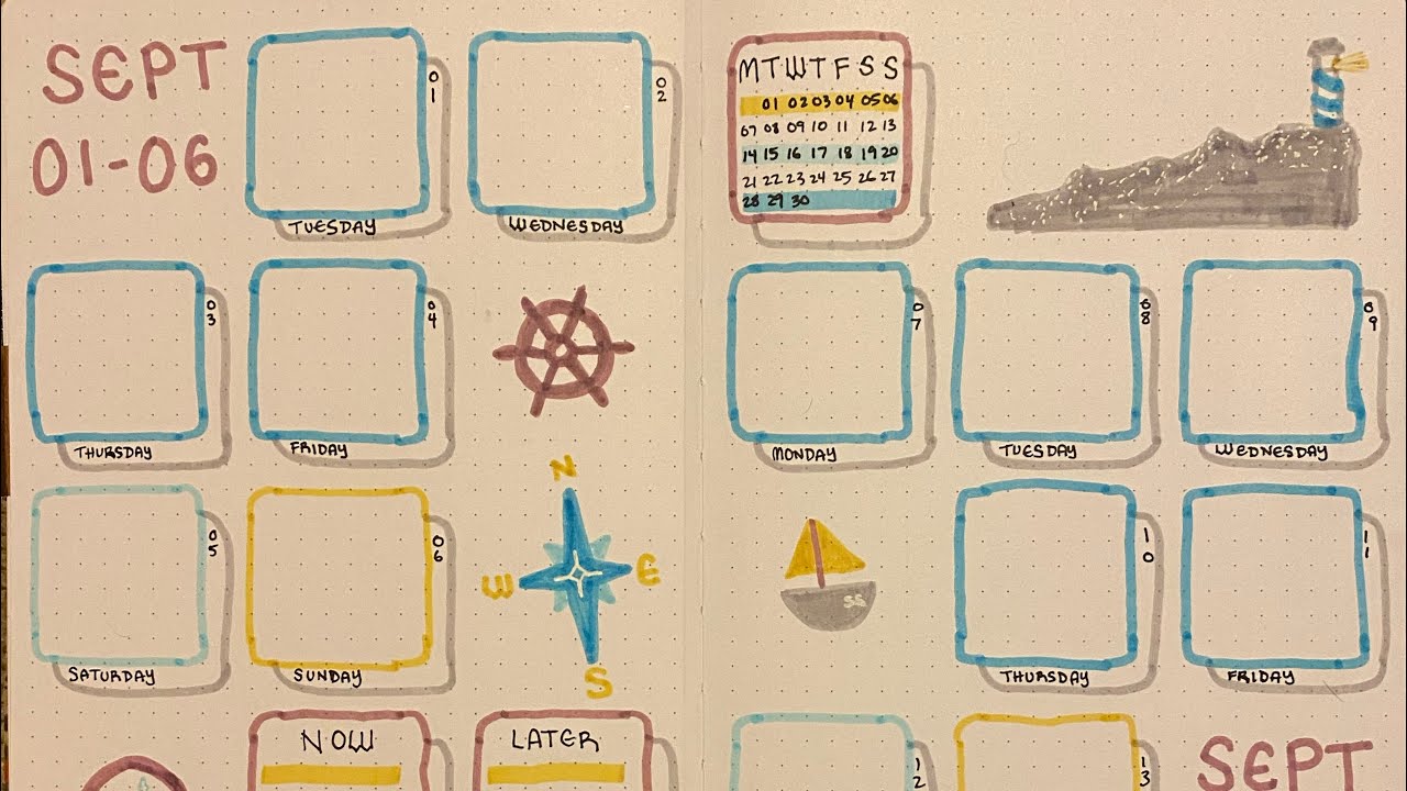 Plan With Me - September 2020 - Weekly Spreads - Nautical Theme ⚓️⛵️