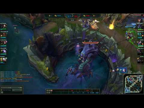 Jinx Getting Killed by Shen Ult + Sunfire Cape + Baron + Flash