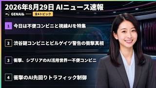 【AIニュース速報】2026年8月29日｜今日は不便コンビニと視線AIを特集・渋谷謎コンビニとビルゲイツ警告の衝撃真相・衝撃、シブリアのAI活用世界一不便コンビニ・衝撃のAI先回りトラフィック制御