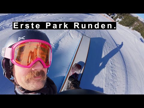 First runs in the mini park on the Turracher Höhe. There's still so much to practice. Snowboard VLOG