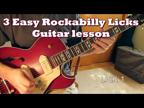 3 Easy Rockabilly Licks in A - lesson by Tom Conlon