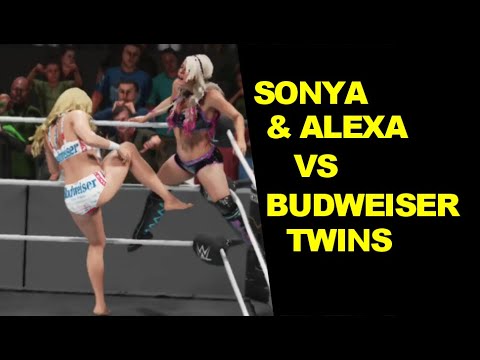 WWE 2K19 Sonya Deville & Alexa Bliss vs Budweiser Twins - Elimination Tag