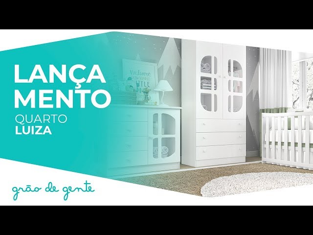 Quarto de Bebê Luíza com Berço, Cômoda e Guarda-roupa - Grão de Gente