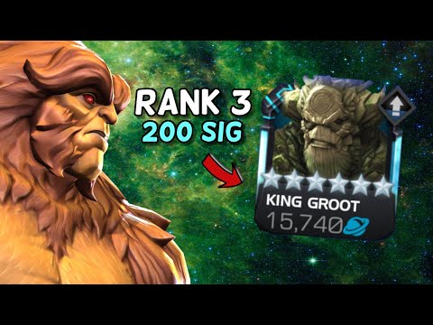 King Groot - Rank 3 - 6 Star 200 Sig with Sassy | CCP Beta Test Server | Marvel Contest of Champions