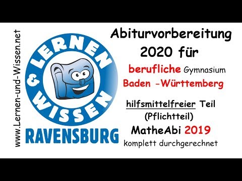 Mathe Abi 2019 Plichtteil berufliches Gymnasium Baden Württemberg