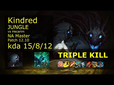 Kindred Jungle vs Hecarim - NA 15/8/12 Patch 12.10 Gameplay