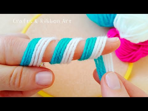 It's so Beautiful !! Superb Snowflake Flower Making Idea with Wool - Hand Embroidery Amazing Trick