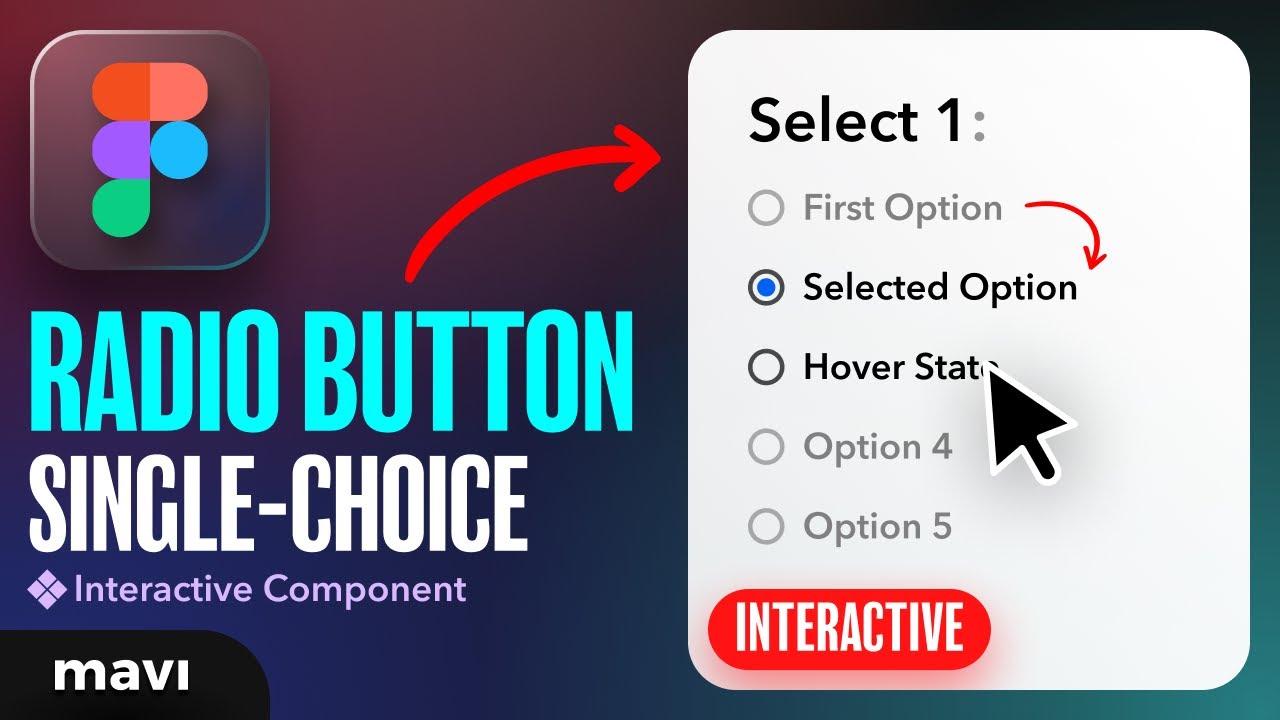 Create a SINGLE CHOICE (RADIO) Interactive Component in Figma (Tutorial)