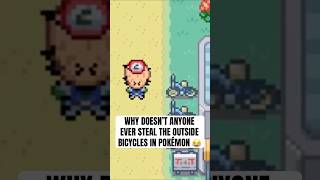 Why doesn’t anyone steal the outside bicycles in Pokemon 😂 #pokemon #shorts
