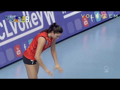 Hande Baladın Oyuna Girip Art Arda 2 Ace Atıyor (Fenerbahçe vs. Eczacıbaşı Vitra, 04.04.2017)
