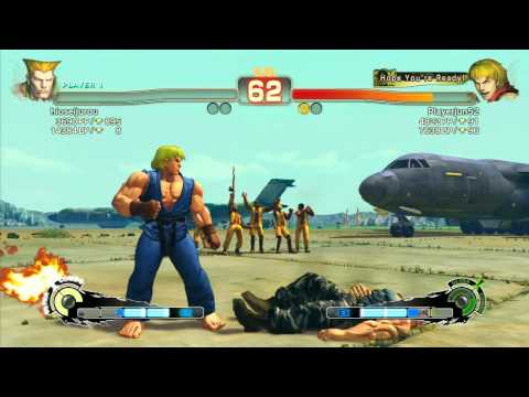 SSF4 AE: hioseijurou (Guile) vs Playerjun52 (Ken) - Ranked Match (720p HD)