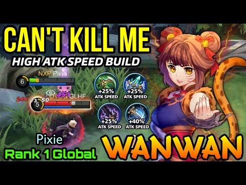 UNSTOPPABLE & UNKILLABLE! No Boots Wanwan with High ATK Speed Build - Top 1 Global Wanwan Pixie - ML