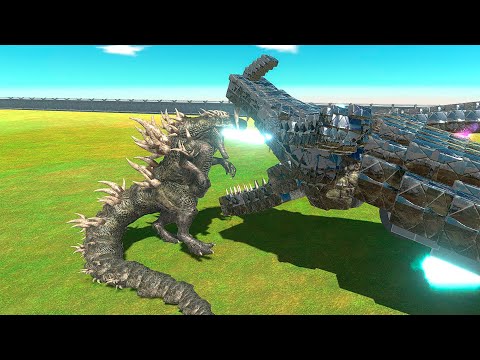 Godzilla and Dinosaur Rudy vs Jormungandr Animal Revolt Battle Simulator ARBS