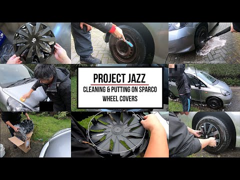 Project Jazz (3/4) - Cleaning & putting on Sparco wheel covers.