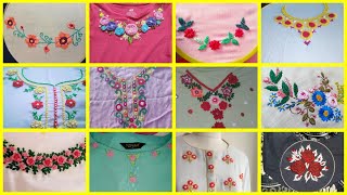Necklace style neckline embroidery designs for dresses #handembroidery #embroidery #handmade #diy 