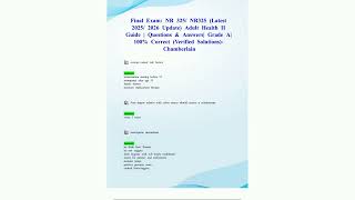 Final Exam NR 325 NR325 Latest 2025 2026 Update Adult Health II Guide  Questions  Answers Grade A 10