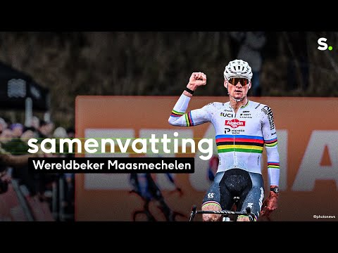 Zelfs lekke banden kunnen hem niet afstoppen: Van der Poel triomfeert na inhaalrace in Maasmechelen