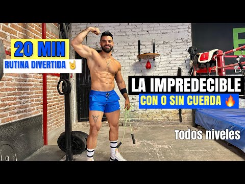 Cardio Intenso LA IMPREDECIBLE Saltar la CUERDA (20 Minutos) Rutina Muy Divertida y Creativa