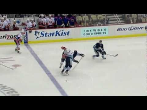 Matt Martin hits Brooks Orpik