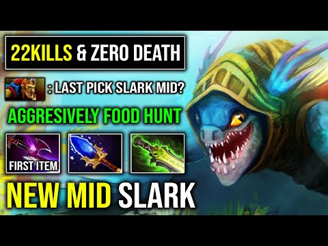 SLARK IS OP MIDLANER Super Aggressive Food Hunt 100% Counter Batrider with 1st Item Silver Edge DotA