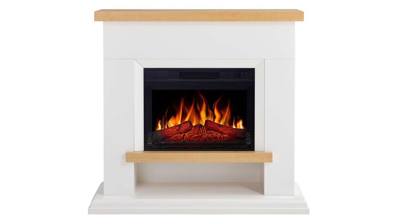 Камінокомплект ArtiFlame Shelford AF23S білий з обігрівом і звуком горіння вогню