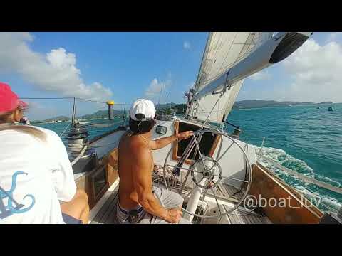 Sailing in Antigua on a Cal 40