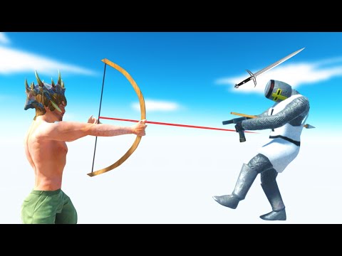 100 Archers VS 100 Teutonic Knights - Animal Revolt Battle Simulator - ARBS