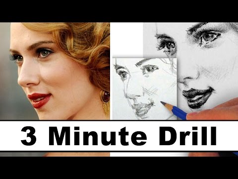 How to Draw Scarlett Johansson in 3 Minutes