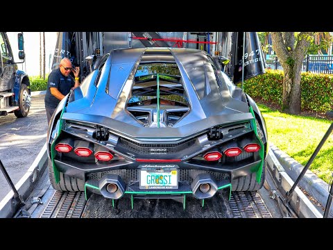 Lamborghini Sian FKP 37 808HP V12 Hybrid BULL - Rolling to Towing Track at Lamborghini Miami