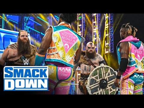 The Viking Raiders dismantle The New Day with a shield attack: SmackDown, July 1, 2022
