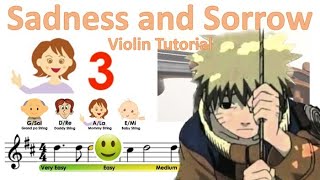 Download lagu Sadness and Sorrow from Naruto うずまきナルト sheet music and easy violin tutorial mp3