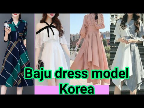 60+ Model baju dress Korea terbaru