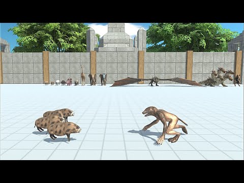 4 VS 1 MODERN MAMMALS VS FANTASY - Animal Revolt Battle Simulator