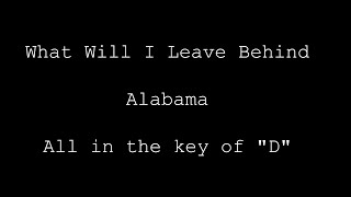 What Will I Leave Behind   Lyrics &amp; Chords in D